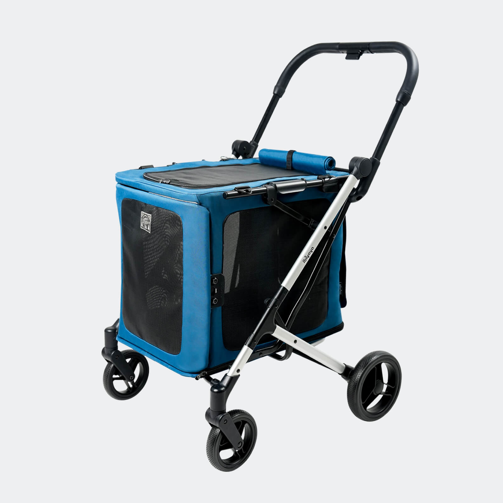 dog trailer stroller combo BigBuddy Stroller and Crate Combo In Crystal Teal