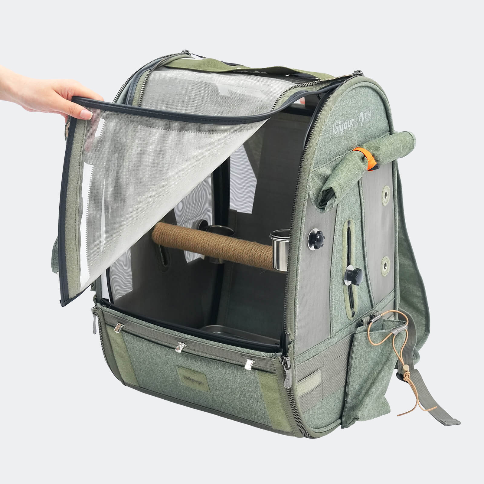 ibiyaya x BirdTricks Medium Size TrackPack, Backpack Bird Travel Carrier