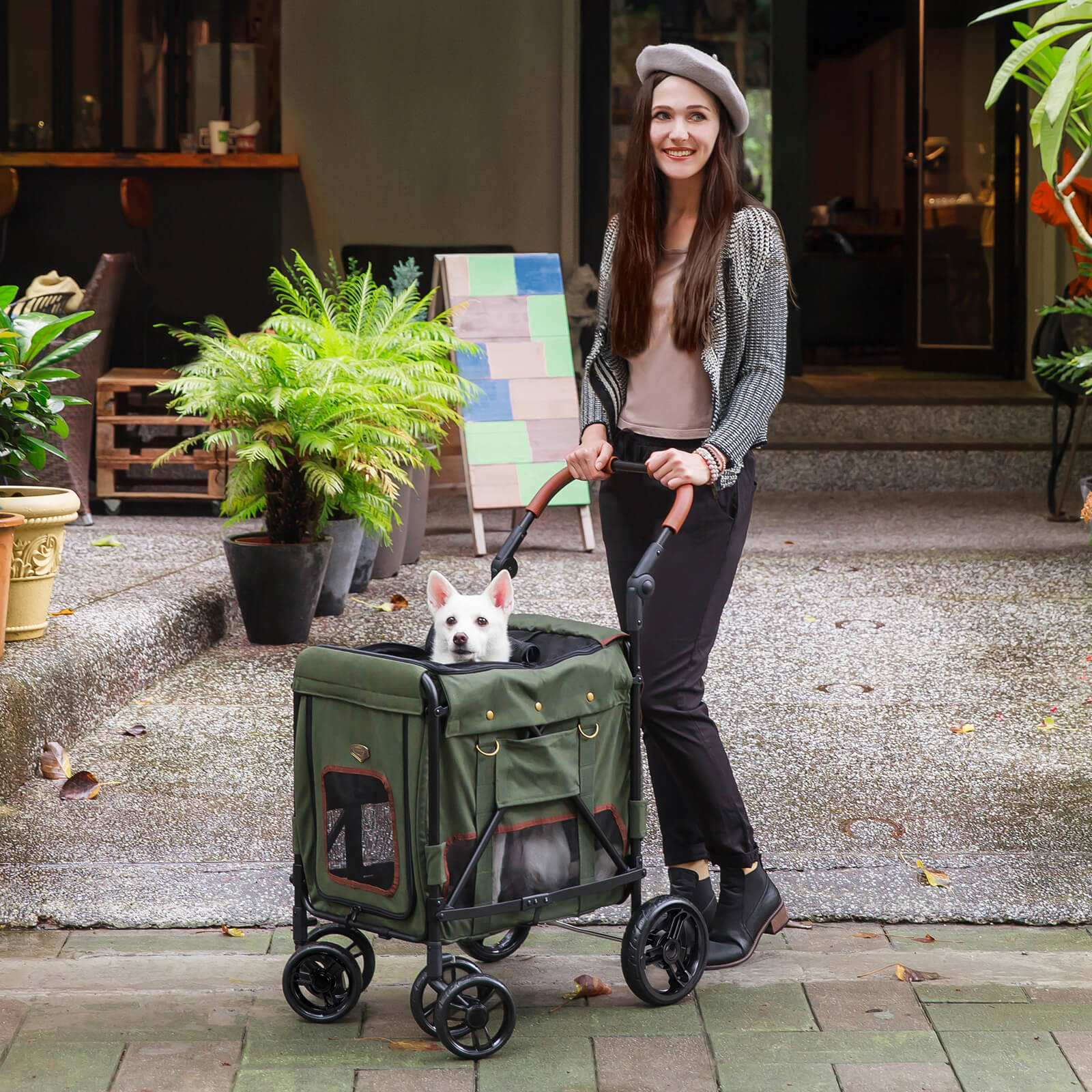 (Open-box item) Gentle Giant Pet Wagon Stroller with Detachable Carrier