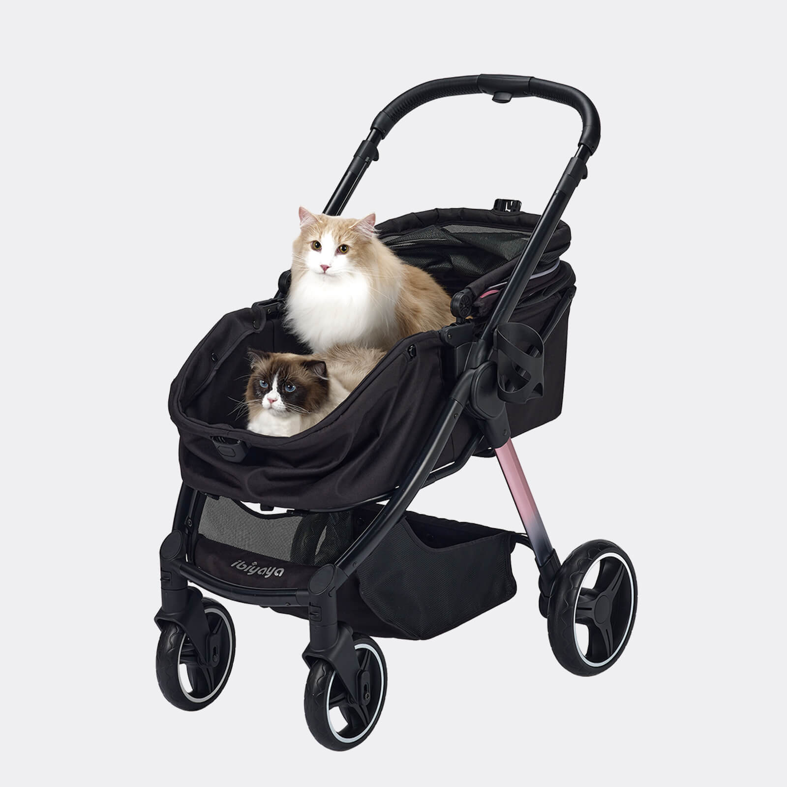 Retro Luxe Pet Stroller, Medium 4-Wheel Luxury Dog-Cat Stroller