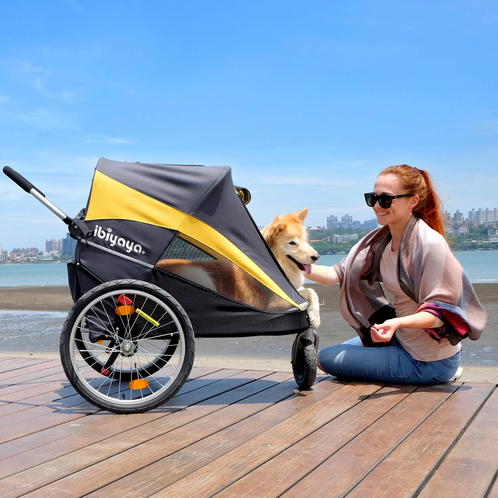 The Hercules Heavy-Duty Pro Pet Stroller-Bike Trailer, 3-Wheel Extra-Large Dog Stroller