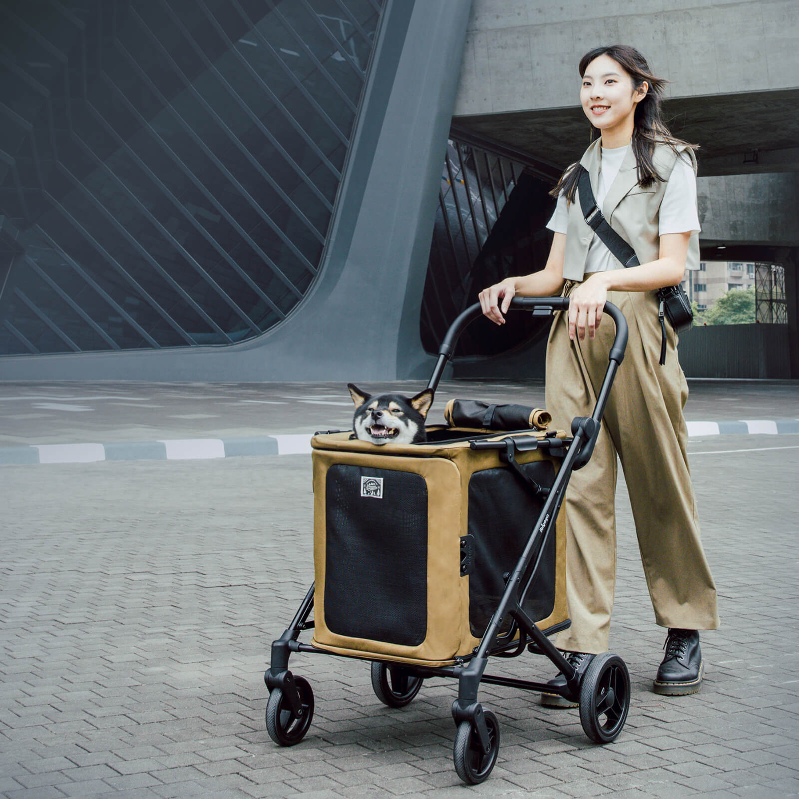 BigBuddy Pet Stroller and Soft Crate Combo, 2-in-1 Pet Wagon