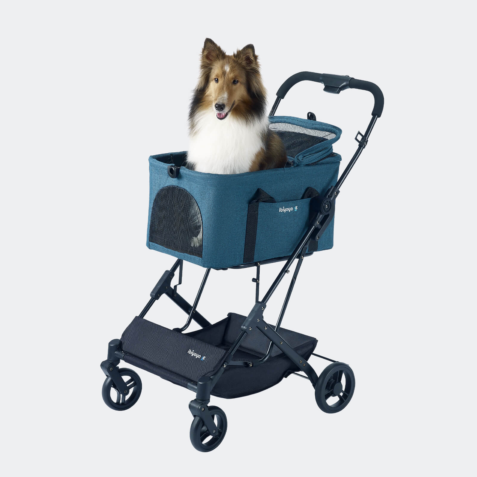 ibiyaya® Essential – Travois Tri-fold Pet Travel System XL, Pet Stroller with Detachable Carrier