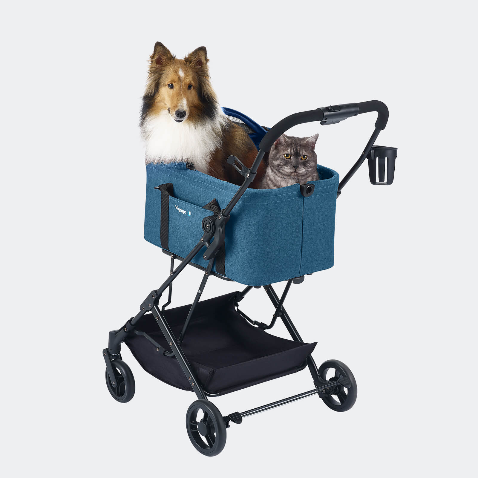 ibiyaya® Essential – Travois Tri-fold Pet Travel System XL, Pet Stroller with Detachable Carrier
