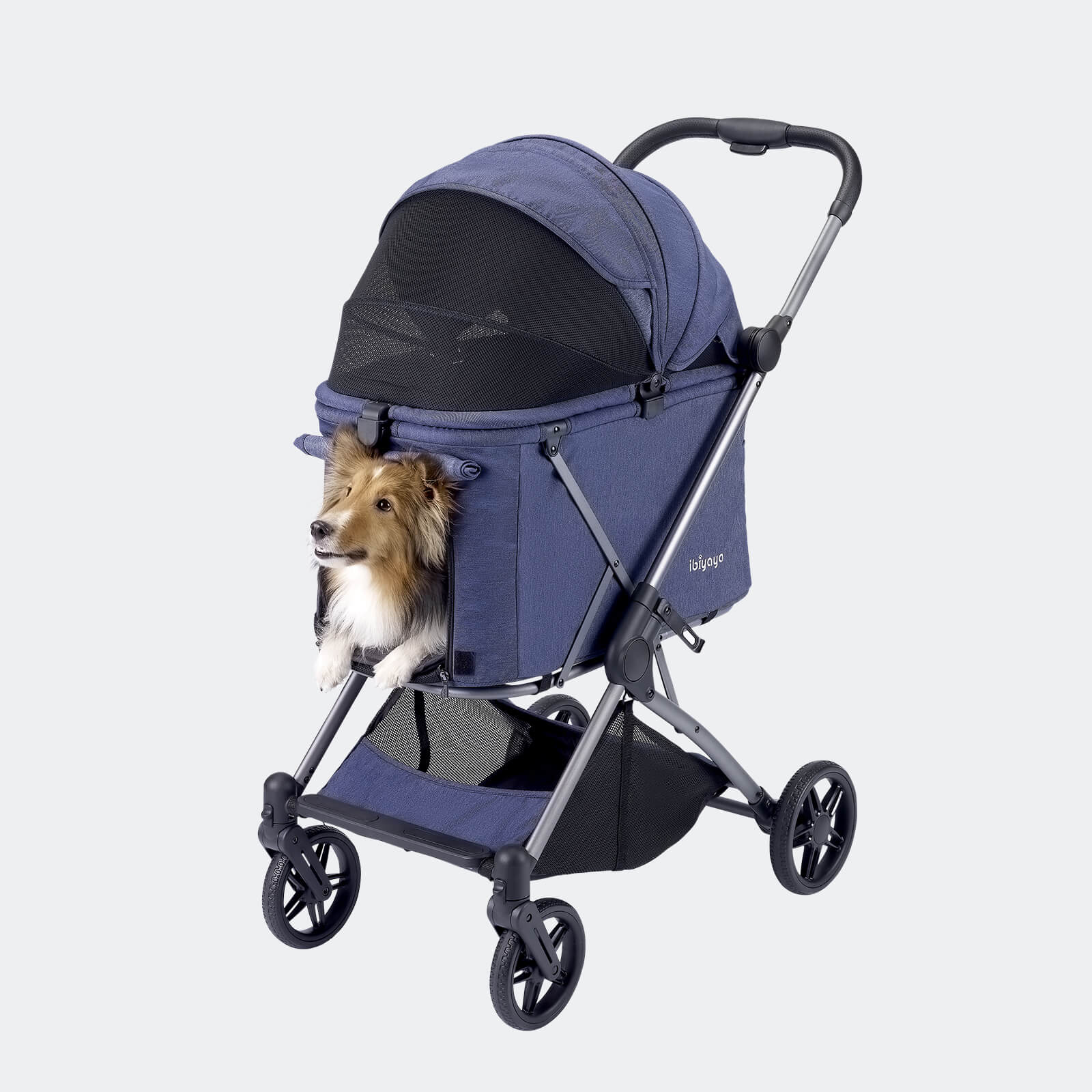 Maxi Deep Carriage Pet Stroller with Puncture-Free EVA-Rubber Wheels