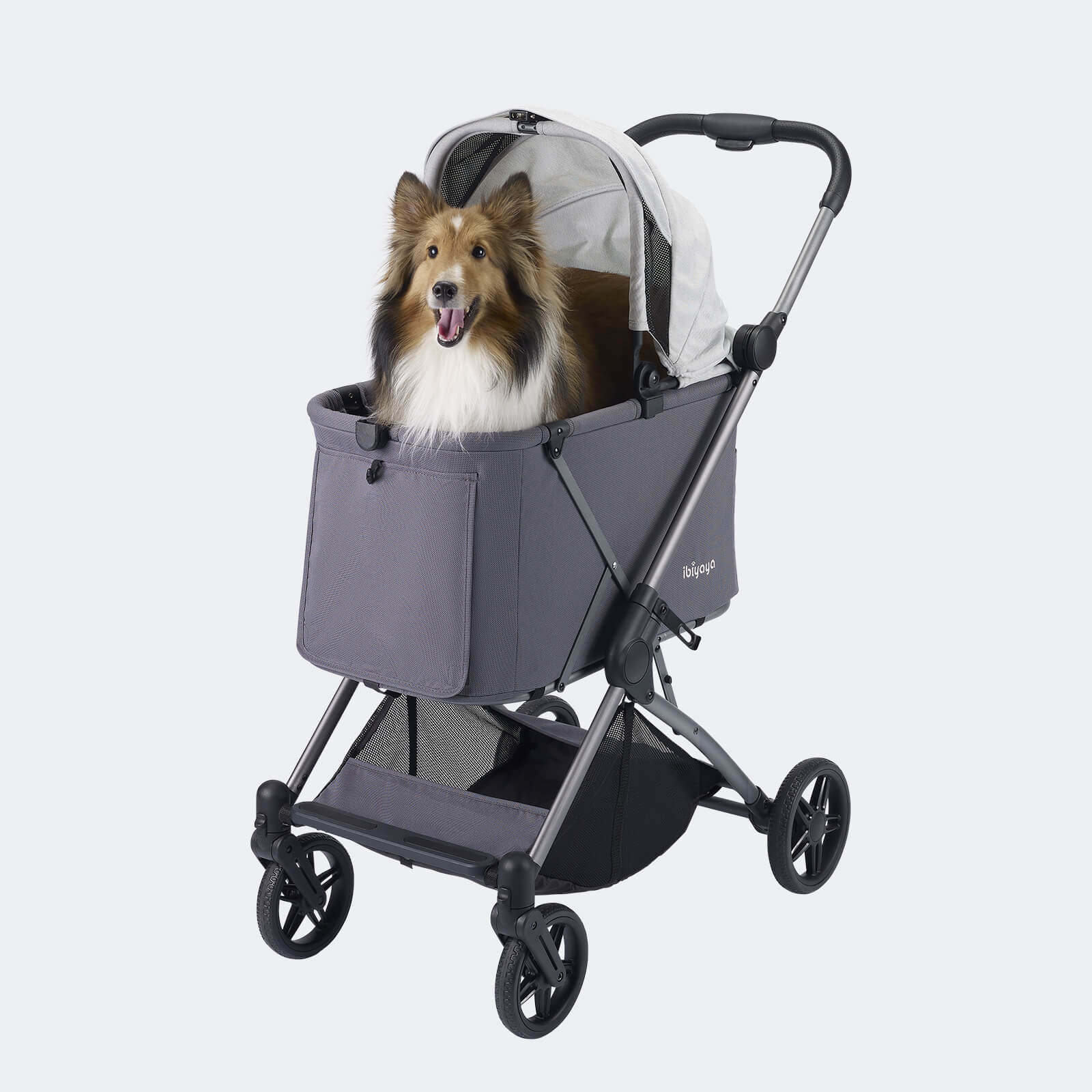 Maxi Deep Carriage Pet Stroller with Puncture-Free EVA-Rubber Wheels