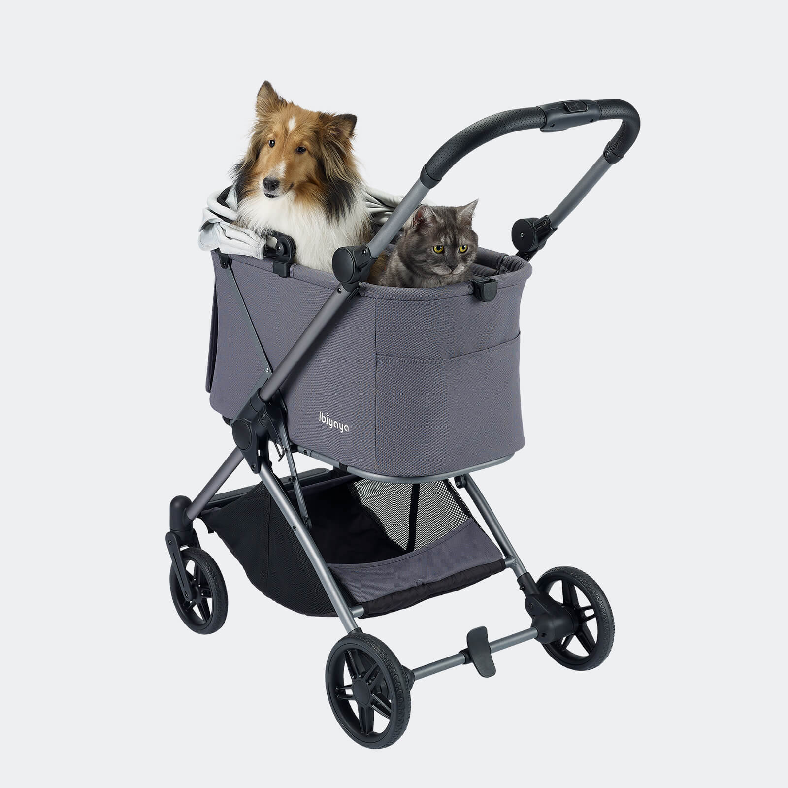 Maxi Deep Carriage Pet Stroller with Puncture-Free EVA-Rubber Wheels