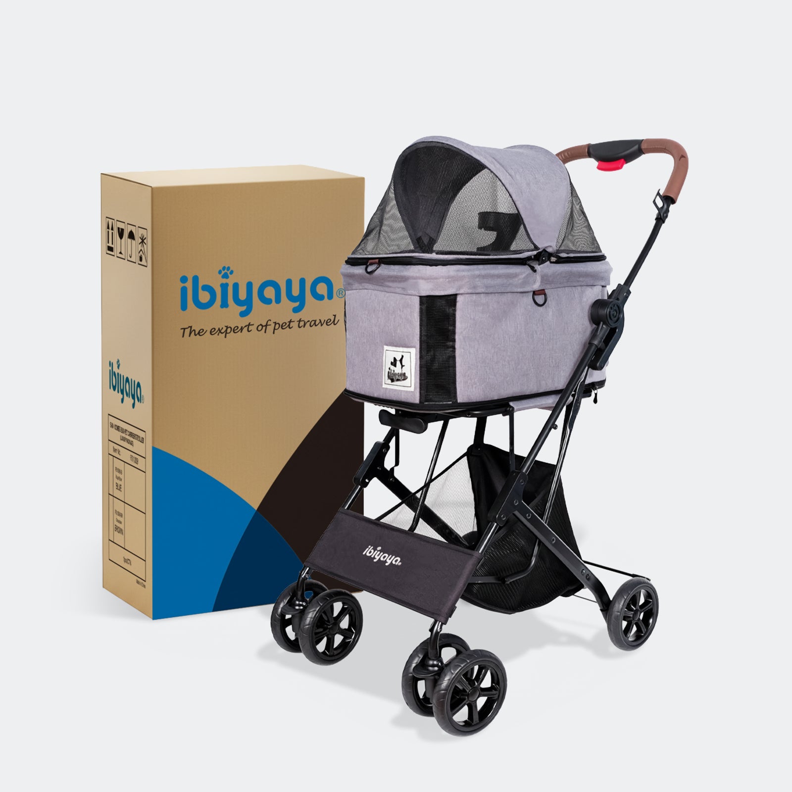 (Open-box item) ibiyaya Travois 3 in 1 Pet Stroller with Detachable Carrier