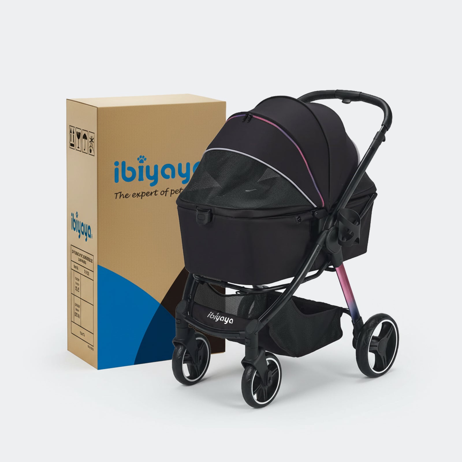 (Open-box item) Retro Luxe Pet Stroller, Medium 4-Wheel Luxury Dog-Cat Stroller