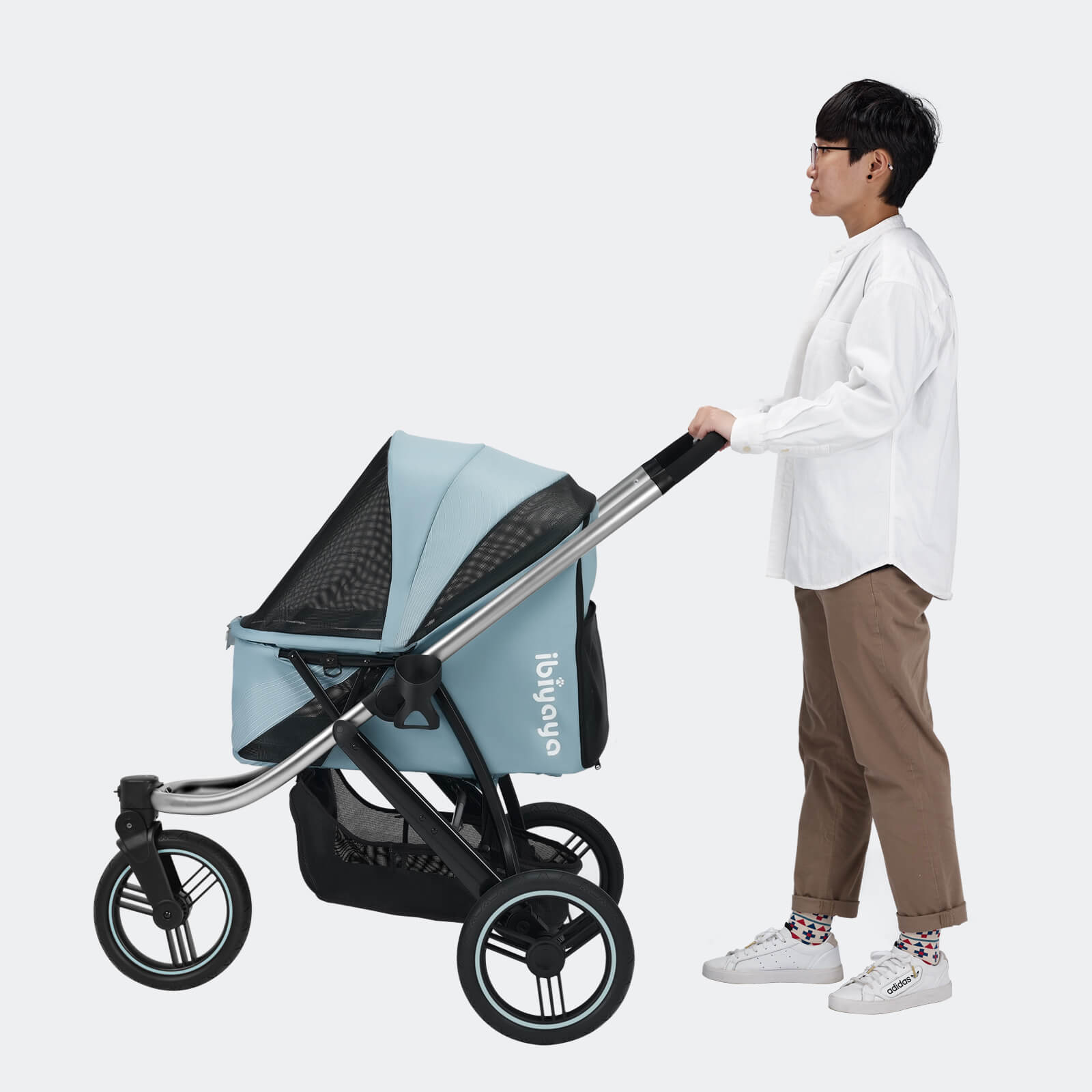 The Beast Pet Jogging Stroller, 3-Wheel All-Terrain Dog-Cat Pram