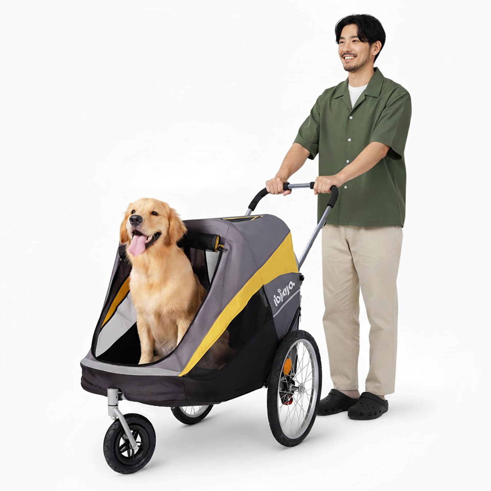 イビヤヤ ヘラクレス ドッグカート The Hercules Heavy-Duty Pro Pet Stroller-Bike Trailer, 3-Wheel Extra-L