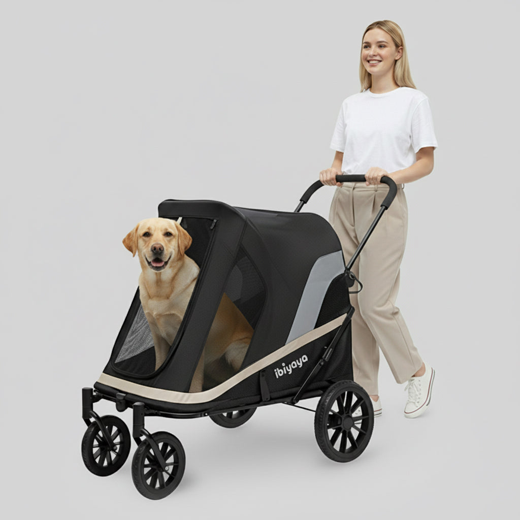 Grand Cruiser Large Dog Stroller, 4-Wheel Dog Pram for Large Breeds, Senior & Injured Pets
