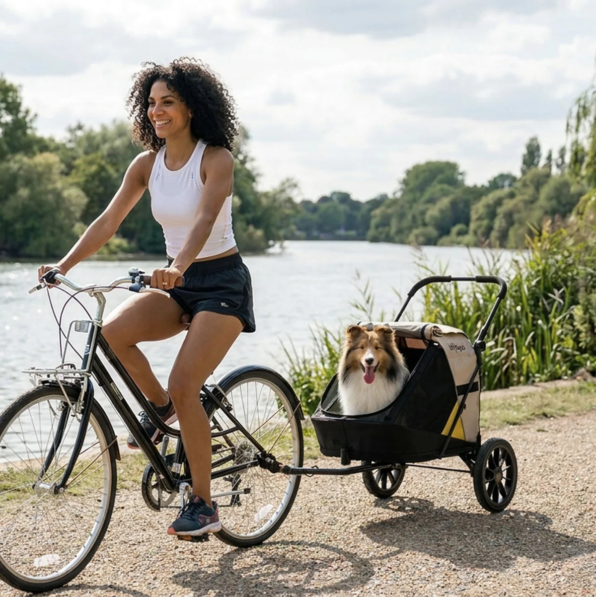 Minika 3-in-1 Pet Stroller System Foldable Dog Bicycle Trailer & Soft Crate Kennel 