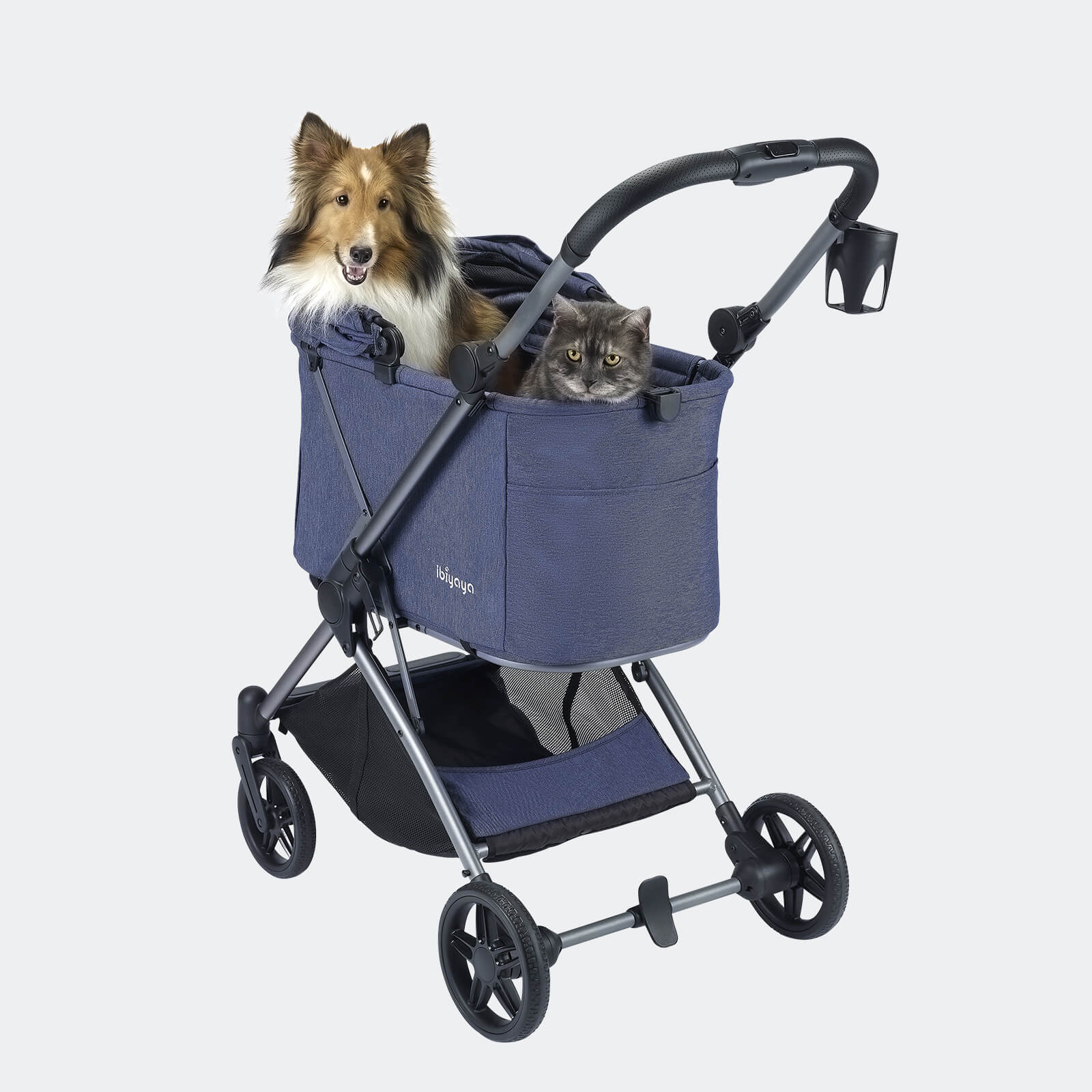Maxi Deep Carriage Pet Stroller with Puncture-Free EVA-Rubber Wheels